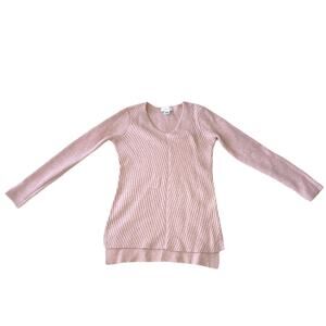 Liz Claiborne vneck sweater pink glitter XS